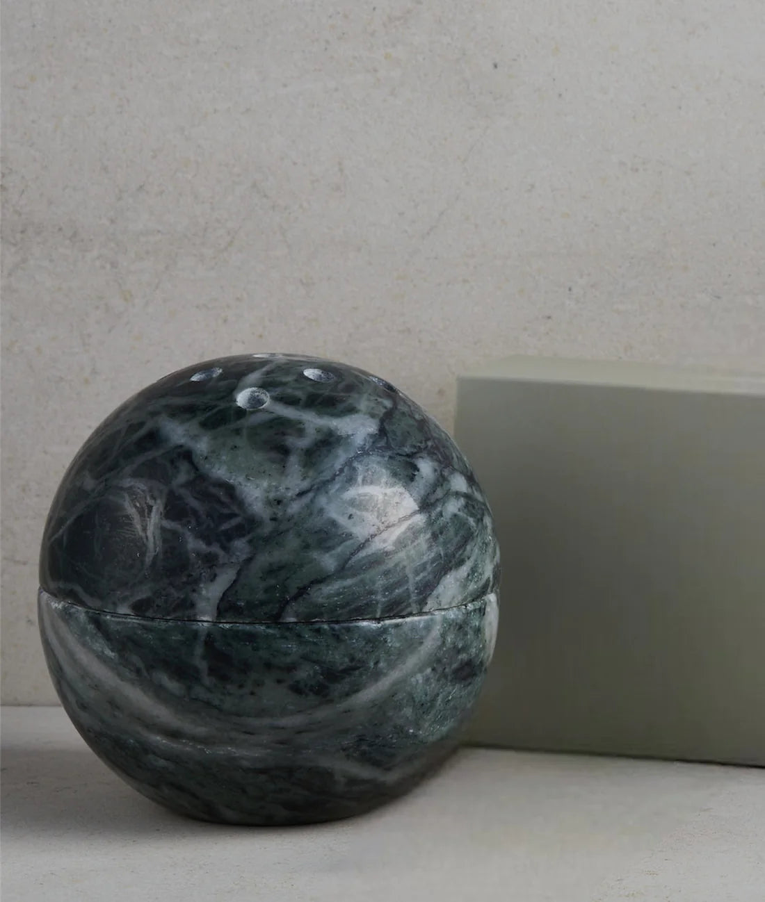 Green Travertine Sphere Burner | Incense Burners from DUPA Sensory